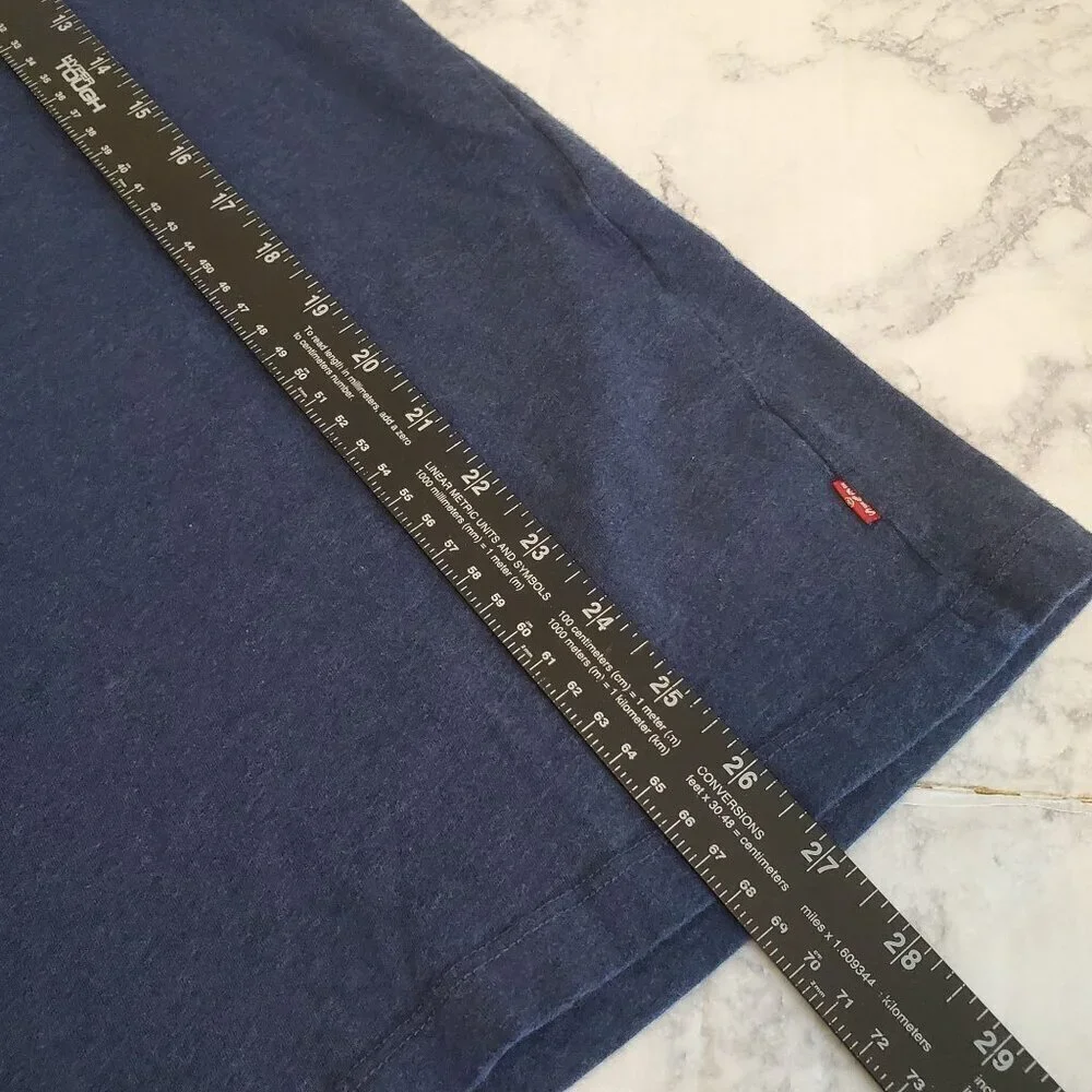 Levi's‎ Tshirt Mens Large L New York Graphic Tee Navy Blue Soft Brushed cotton